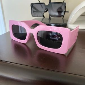 Pink Square Retro Sunglasses